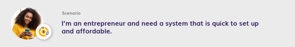 I’m an entrepreneur and need a system that is affordable and quick to set up.